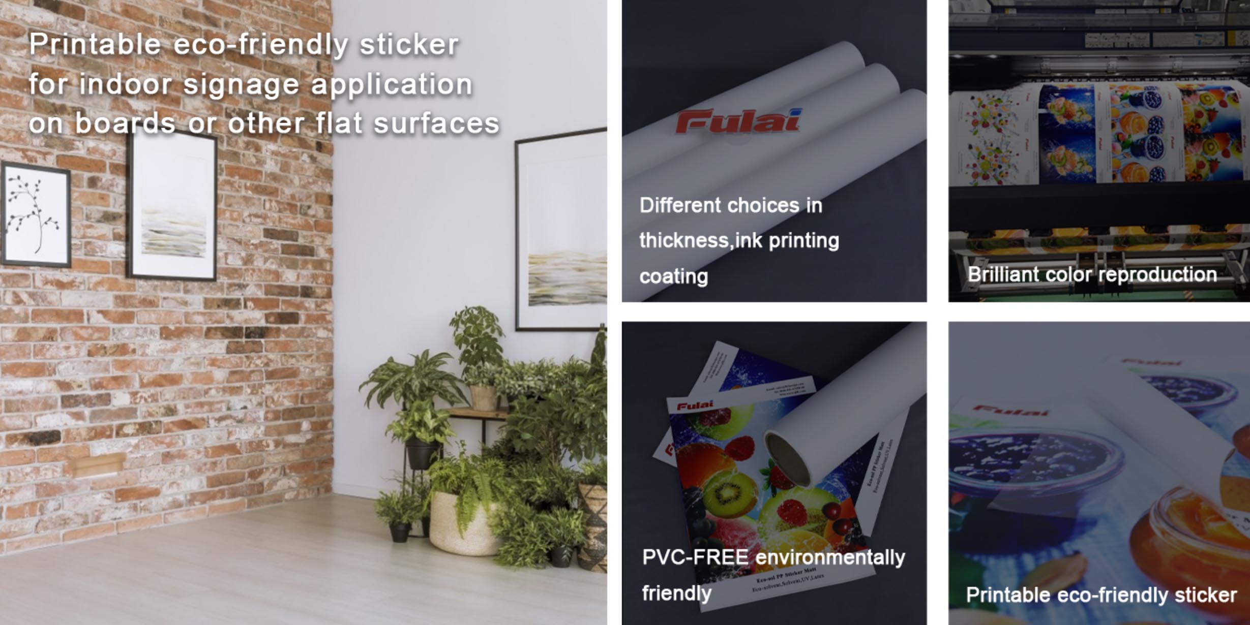 Eco-vriendelijke PVC-vrije kleurstofpigment PP-sticker
