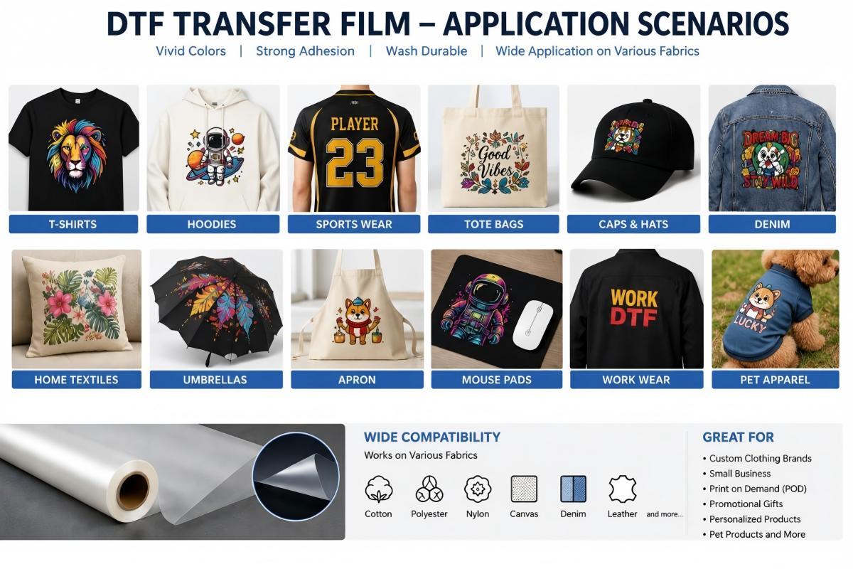 DTF TRANSFER FILM – APPLICATION SCENARIOS